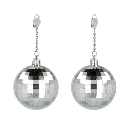 Disco 70S Oorbellen Zilver - Partywinkel - 8712026644299