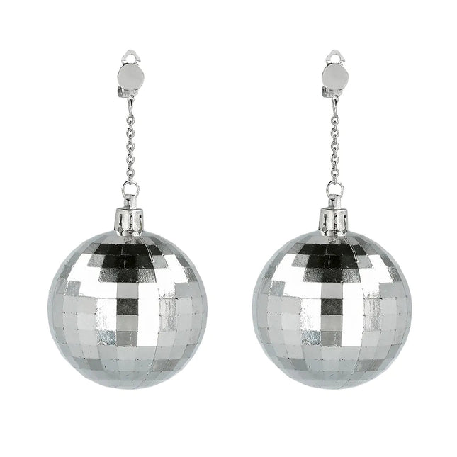 Disco 70S Oorbellen Zilver - Partywinkel - 8712026644299