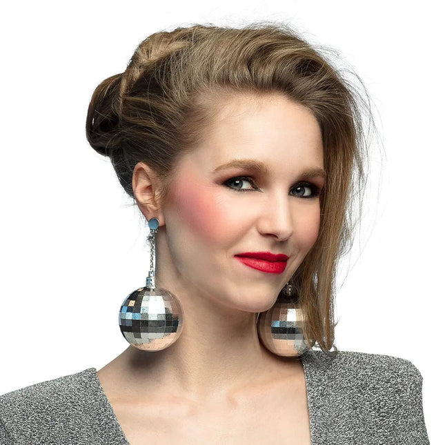Disco 70S Oorbellen Zilver - Partywinkel - 8712026644299