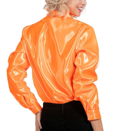 Disco Blouse Ruches Oranje van Wilbers & Wilbers koop je bij Partywinkel