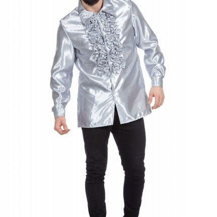 Disco Blouse Ruches Zilver van Wilbers & Wilbers koop je bij Partywinkel