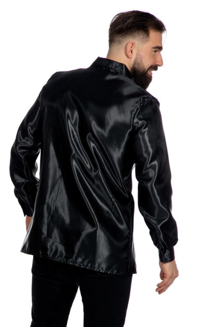 Disco Blouse Ruches Zwart van Wilbers & Wilbers koop je bij Partywinkel