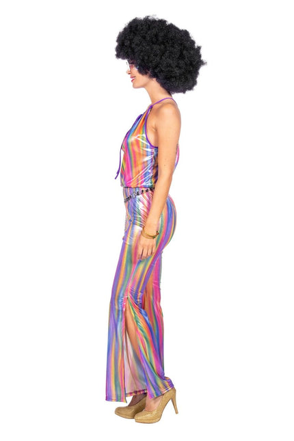 Disco catsuit rainbow - Partywinkel - 8720059076086