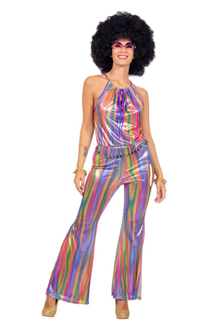 Disco catsuit rainbow - Partywinkel - 8720059076086