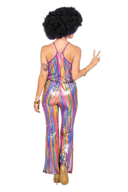 Disco catsuit rainbow - Partywinkel - 8720059076086