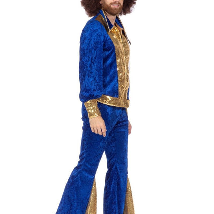 Disco Pak Blauw Goud Heren Glitter 2 delig van Wilbers & Wilbers koop je bij Partywinkel