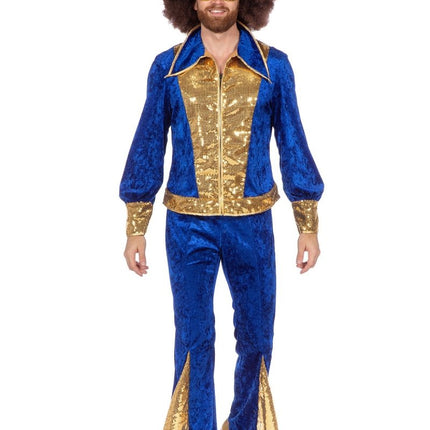 Disco Pak Blauw Goud Heren Glitter 2 delig van Wilbers & Wilbers koop je bij Partywinkel