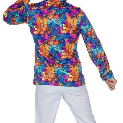 Disco Shirt Jaren 70 Gekleurd van Wilbers & Wilbers koop je bij Partywinkel