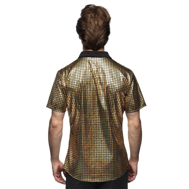 Disco Shirt Metallic Goud van Boland koop je bij Partywinkel