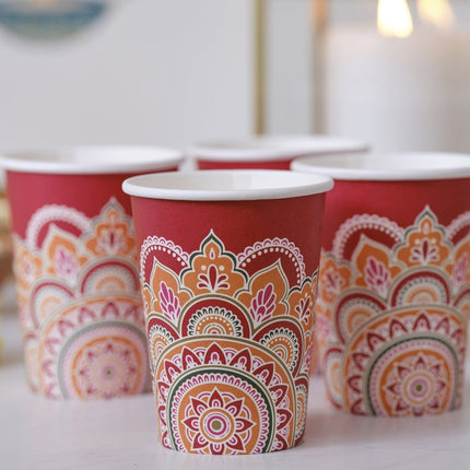 Diwali Bekers 266ml 8st van Ginger Ray koop je bij Partywinkel