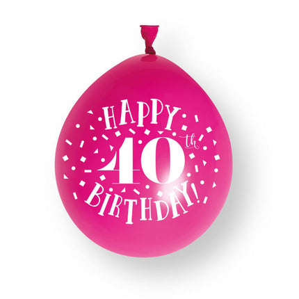 10 szt. balonów lateksowych „Happy 40th Birthday”, 23 cm
