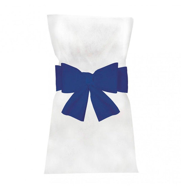 Donkerblauwe Stoel Strik 19cm 6st van CHAKS koop je bij Partywinkel