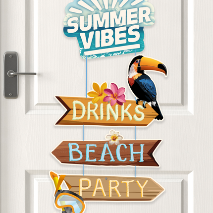 Kolorowy szyld na drzwi Summer Vibes 60 cm