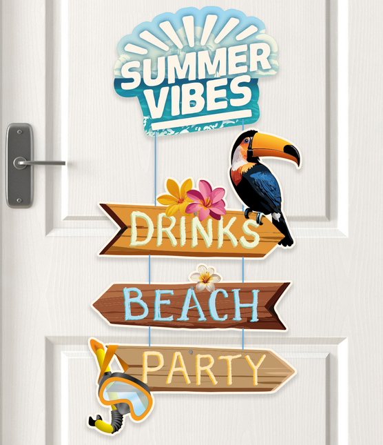Kolorowy szyld na drzwi Summer Vibes 60 cm