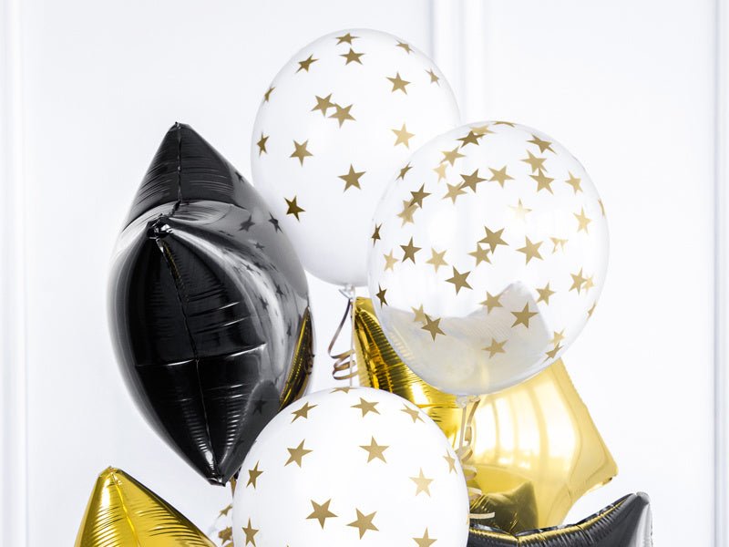Doorzichtige Ballonnen Gouden Sterren Doorzichtig¬† van Partydeco koop je bij Partywinkel