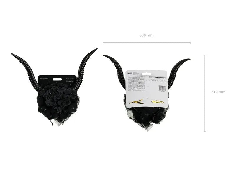 Duivel Haarband Zwart Met Sluier van Partydeco koop je bij Partywinkel