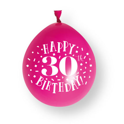 10 sztuk balonów lateksowych „Happy 30th Birthday”, 23 cm