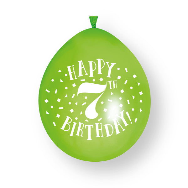 10 sztuk balonów lateksowych Happy 7th Birthday 23 cm