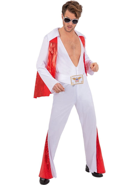 Elvis White Jumpsuit Heren van Smiffys koop je bij Partywinkel
