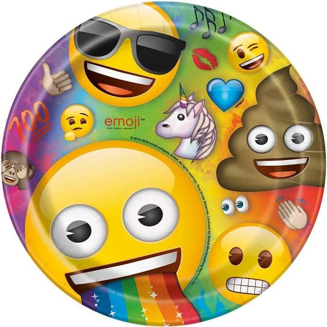 Emoji Borden Fun 23cm 8st van Unique koop je bij Partywinkel