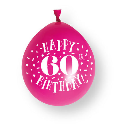 10 szt. balonów lateksowych „Happy 60th Birthday”, 23 cm