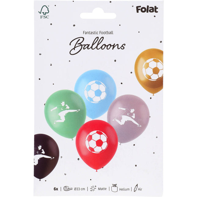Balony piłkarskie kolorowe 33cm 6szt