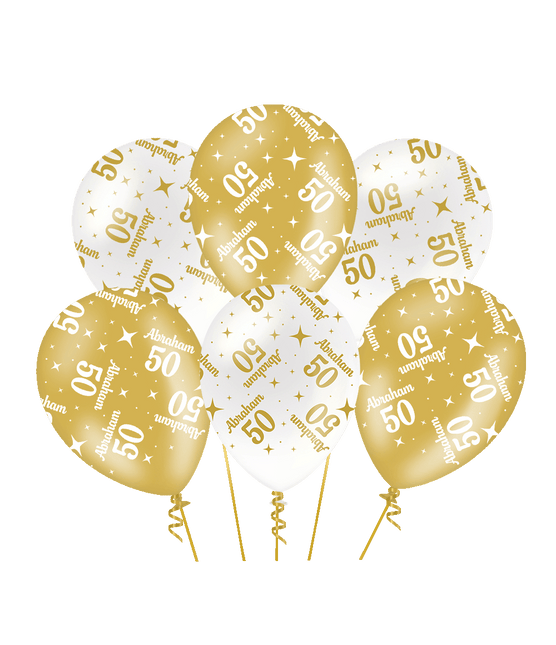 Fancy party latex ballonnen - Abraham 50 van Paper Dreams koop je bij Partywinkel