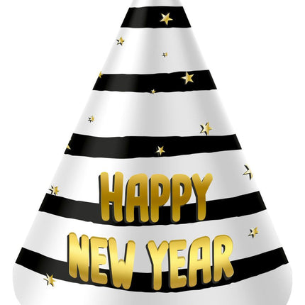 Feesthoedjes Happy New Year 10cm 6st van Folat koop je bij Partywinkel