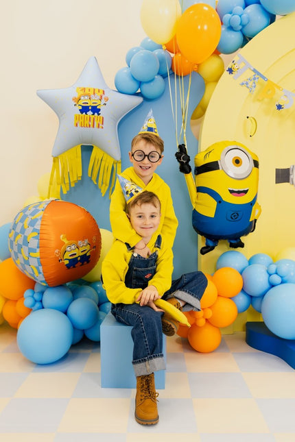Feesthoedjes Minion Blauw Geel 16cm van Partydeco koop je bij Partywinkel