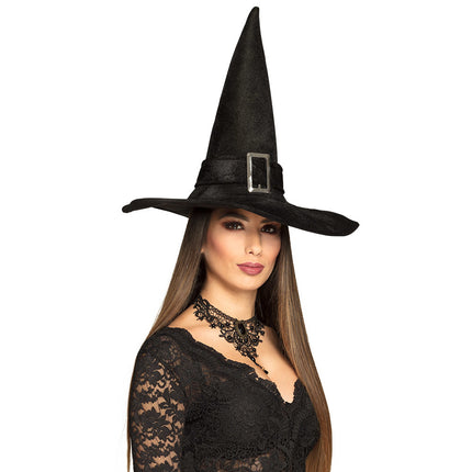 Halloweenowy kapelusz czarownicy czarny