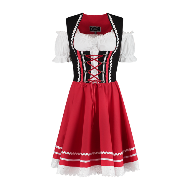 Oktoberfest Dirndl Dress Oktoberfest Red White Ladies 2 Pieces