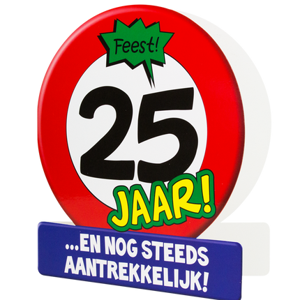Kartka urodzinowa 25 lat Znak drogowy 16,5 cm