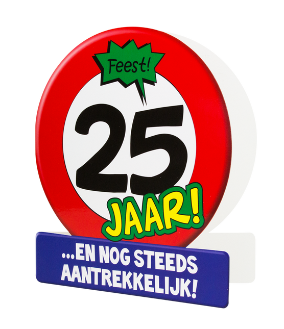 Kartka urodzinowa 25 lat Znak drogowy 16,5 cm