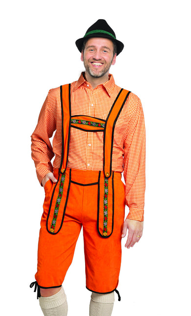 Pomarańczowe Lederhosen męskie Johann Lang