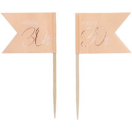 Nakłuwacze 30 Years Rose Gold 6,5 cm 36 szt.