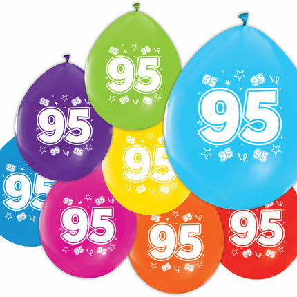 Kolorowe balony 95 lat 30 cm 8 szt.