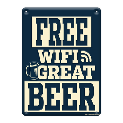 Metalowy znak Free Wifi