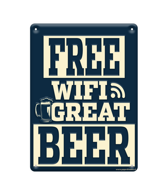 Metalowy znak Free Wifi