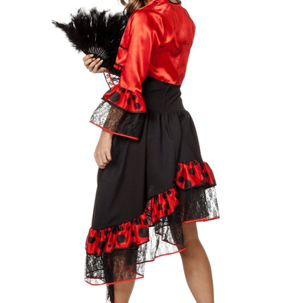 Sukienka hiszpańska flamenco czerwono czarna