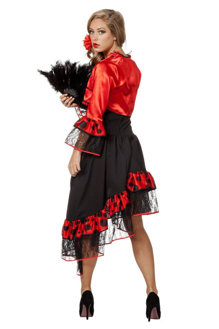 Sukienka hiszpańska flamenco czerwono czarna