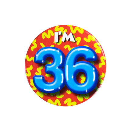 Jestem 36 Button 36 Years 5.5cm