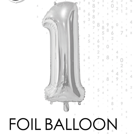 Balon foliowy Figurka 1 Srebrny 66 cm