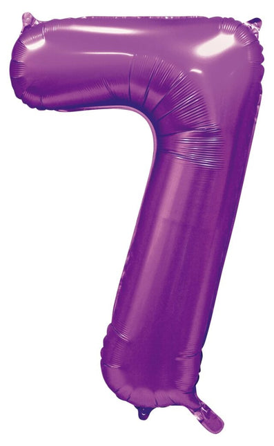 Fioletowy balon z cyfrą 7 lat, połysk 86 cm