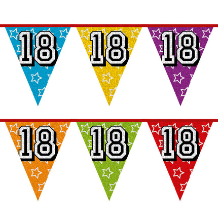 Girlandy 18 Years Glitter 8m
