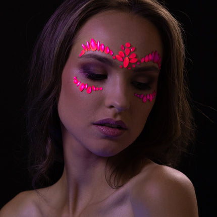 Klejnoty do twarzy Moon Glow Neon UV Intensywny róż