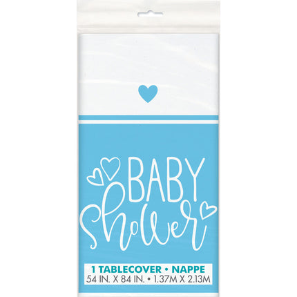 Obrus na baby shower niebieski 2,13 m