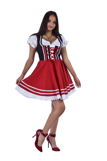 Oktoberfest Dirndl Dress Oktoberfest Red White Ladies 2 Pieces