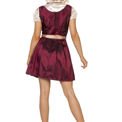 Bordowo-czerwona sukienka Dirndl Oktoberfest Ladies