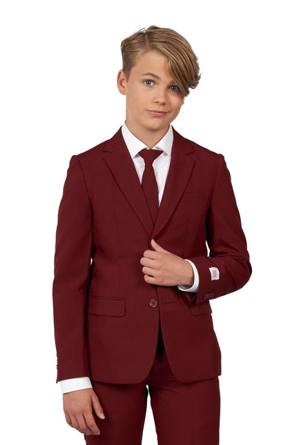 Bordowo-czerwony garnitur chłopięcy dla nastolatków <tc>OppoSuits</tc>