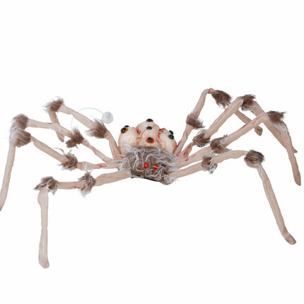 Halloweenowy sztuczny pająk ze światłem 80 cm
